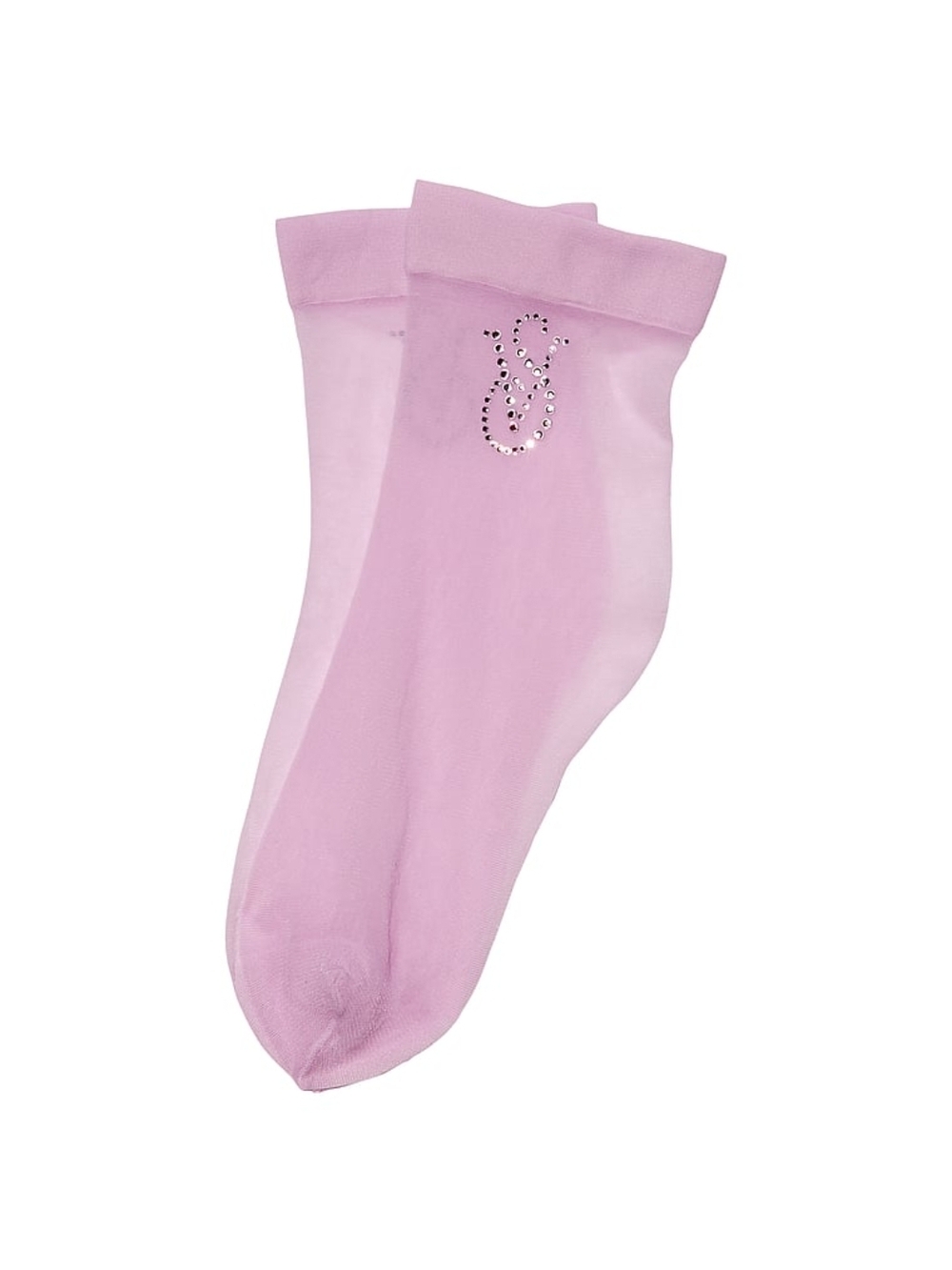 Victoria's Secret Sheer Pastel Pink Ankle Socks with Logo Accent